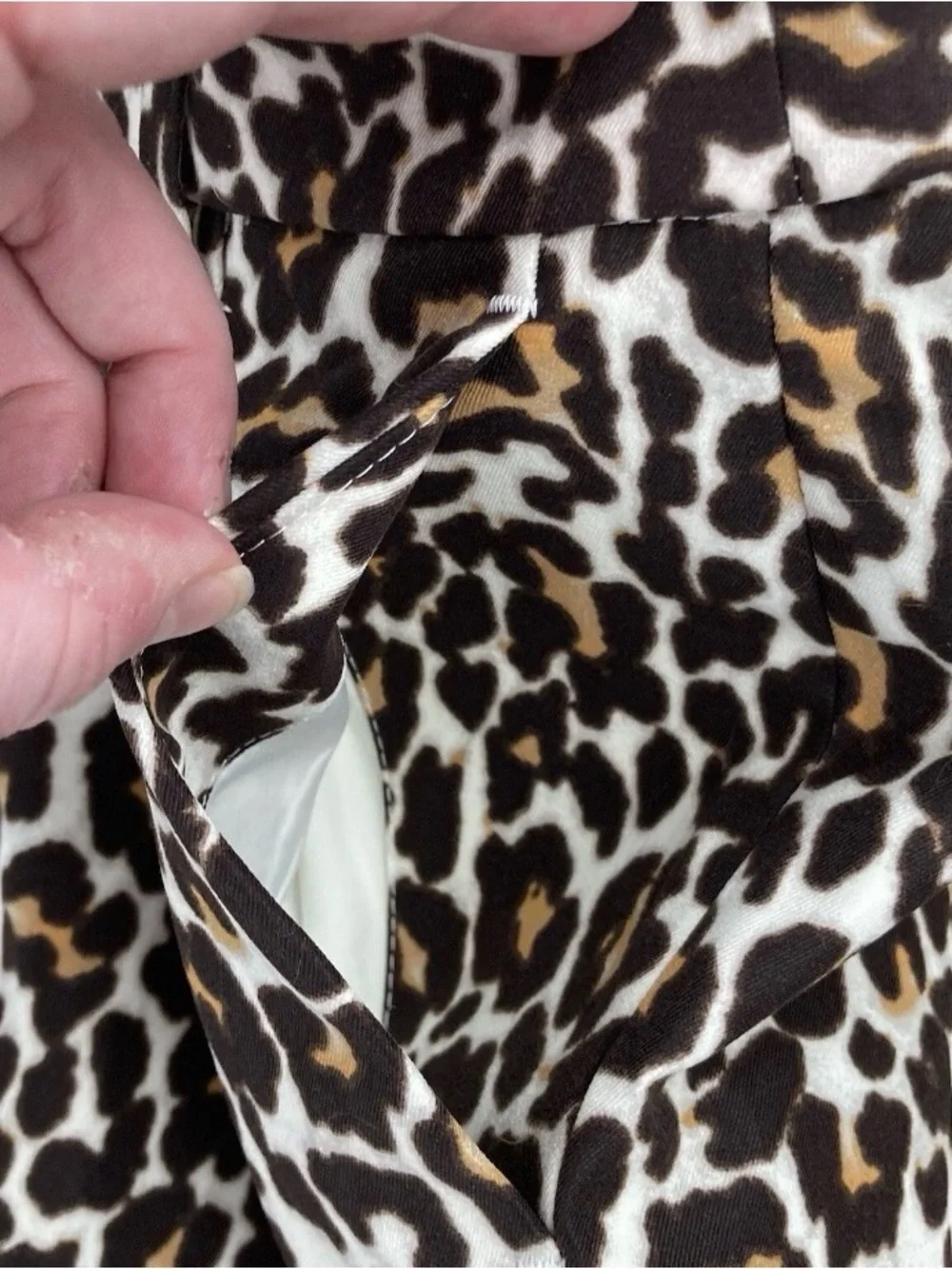 J. Crew Leopard Print Slim Crop Trousers in Brown